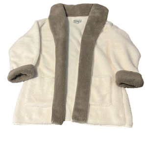 KOOLABURRA by ugg fuzzy faux sherpa open coat pockets teddy